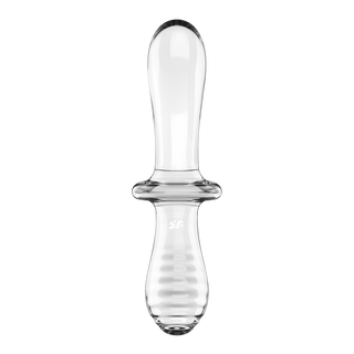 Double Crystal - Glass Dildo - Transparent