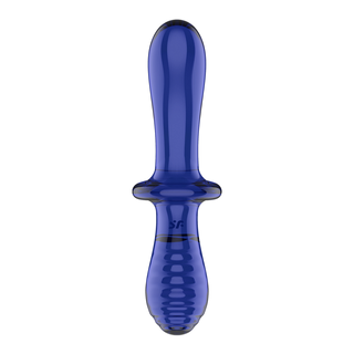Double Crystal - Glass Dildo - Light Blue