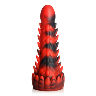 Demon Rising - Scaly Dragon Silicone Dildo - Red/Black