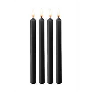 Teasing Wax Candles - 4 Pieces - Large - Black