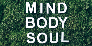 Mind body soul on grass 