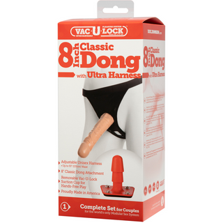 Classic Dildo with Ultra Harness - 8 / 20 cm - Vanilla