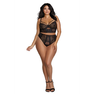 Stretch Mesh and Stretch Galloon Lace Bustier - 1X