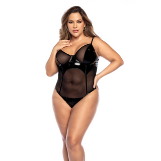 Bodysuit - 1X/2X - Wet Black