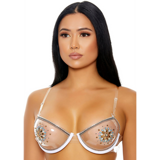 Clear The Air - Rhinestones Bra - One Size