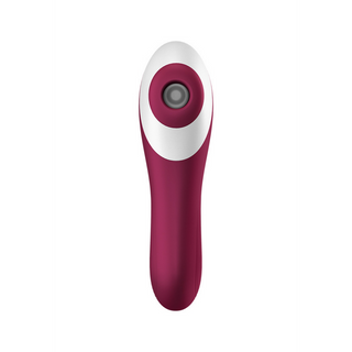 Dual Crush - Insertable Double Air Pulse Vibrator - Wine Red