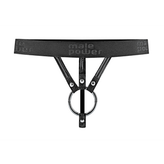 Strappy String Thong - L - Black