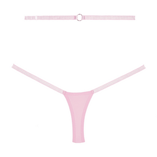 Cherished - Lace and Mesh Thong - OS - Pink