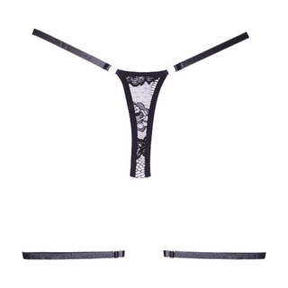 Say it with Garters - Lace Thong - OS - Black