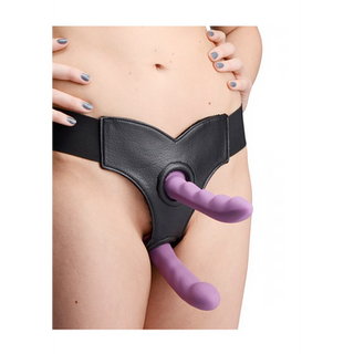 Crave - Double Penetration Imitation Leather Strap-On