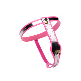 Stainless Steel Adjustable Female Chastity Belt - Pink