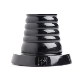 Giant Ribbed Anal Cone - Black