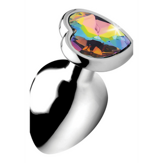 Rainbow Prism - Heart Butt Plug - Large