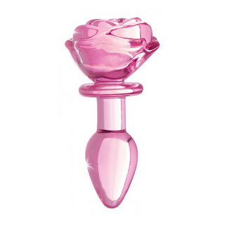 Pink Rose - Glass Butt Plug - Small