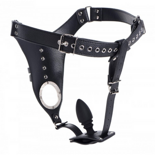 Chastity Harness for Men + Silicone Butt Plug