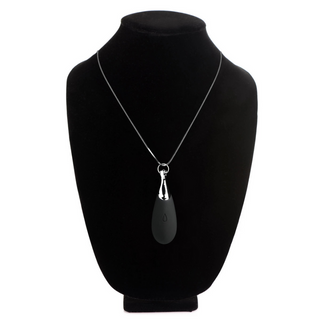 Vibrating Silicone Teardrop Necklace - Black