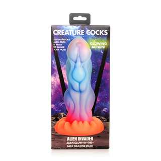 Alien Invader - Alien Glow-in-the-Dark Silicone Dildo