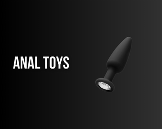 Anal butt plug black silicone with clear round diamond 