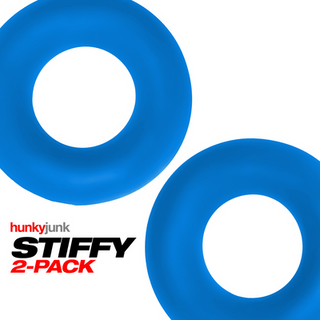 Stiffy - 2-pack No-Roll Cockrings - Teal Ice