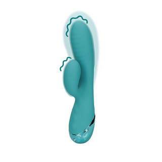 Inflatable Rabbit Vibrator - Peacock Blue