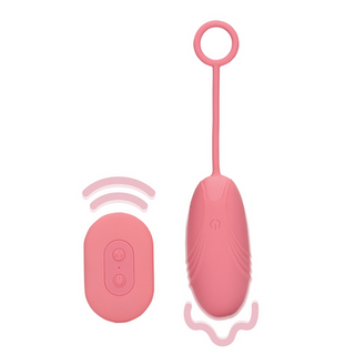 Ultra Soft Silicone Egg Vibrator with Remote Control - Pink Arabesque