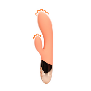 Ultra Soft Silicone Rabbit Vibrator - Ceramic Peach