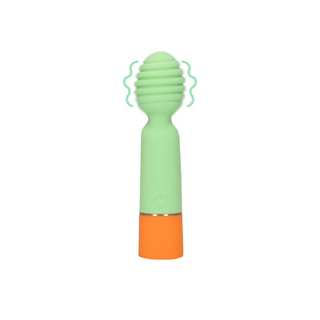 Ribbed Mini Vibrator with USB Charger - Spring Sage