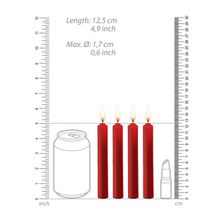 Teasing Wax Candles - 4 Pieces - Red