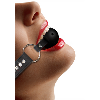 Breathable Ball Gag with with Diamond Studded Straps