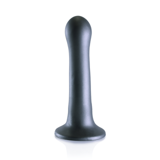 Ultra Soft Silicone Curvy G-Spot Dildo - 7'' / 17 cm - Gunmetal