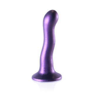 Ultra Soft Silicone Curvy G-Spot Dildo - 7'' / 17 cm - Metallic Purple