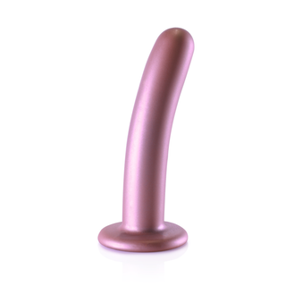 Smooth Silicone G-Spot Dildo - 6'' / 14,5 cm - Rose Gold