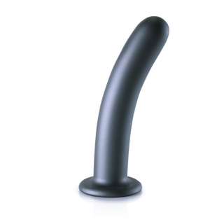 Smooth Silicone G-Spot Dildo - 7'' / 17 cm - Gunmetal