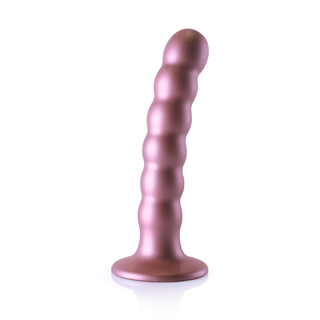 Beaded Silicone G-Spot Dildo - 5'' / 13 cm - Rose Gold