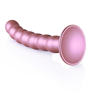 Beaded Silicone G-Spot Dildo - 6.5'' / 16,5 cm - Rose Gold