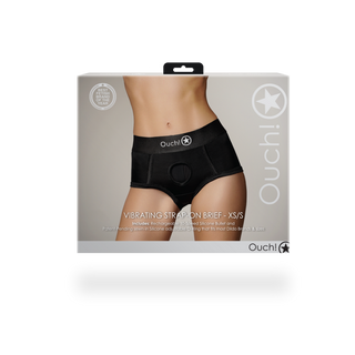 Vibrating Strap-on Brief - XS/S - Black