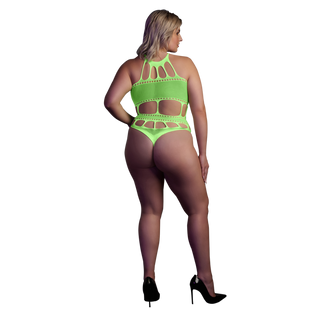 Body with Grecian Neckline - Plus Size - Neon Green