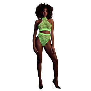 Turtle Neck and High Waist Slip - One Size - Neon Green