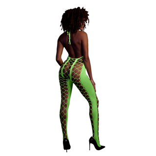 Bodystocking with Halterneck - One Size - Neon Green