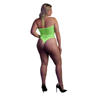 Body with Halter Neck - Plus Size - Neon Green