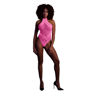 Body with Halter Neck - One Size - Neon Pink