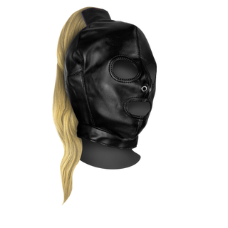 Mask with Blonde Ponytail - Black