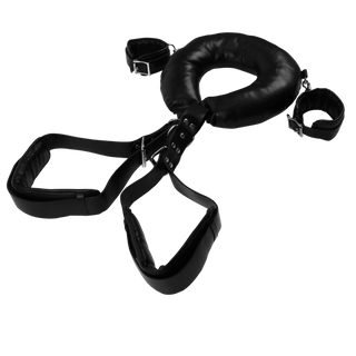 Padded Thigh Sling with Hand Cuffs - Black