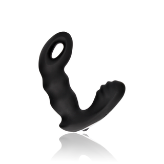 Beaded Vibrating Prostate Massager with Remote Control - Black