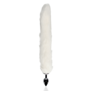 Fox Tail with Metal Butt Plug - White