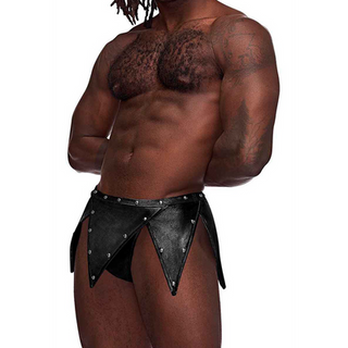 Eros - Gladiator Kilt Design with an Attached Thong - S/M - Black