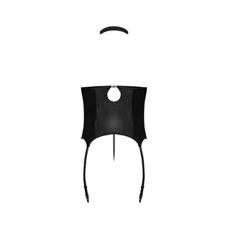 Mistress - Sexy Imitation Leather Corset and G-String with Studs - S/M