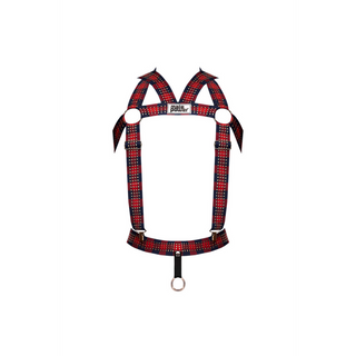 Elastic Harness with Studs - One Size - Red