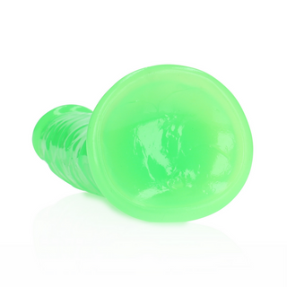 Slim Realistic Dildo with Suction Cup - Glow in the Dark - 7'' / 18 cm